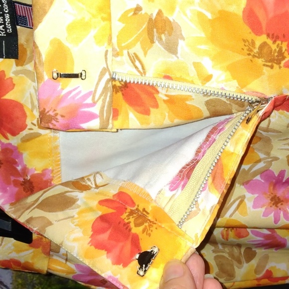 Rampage women's yellow floral Capri pants Sz 11 NWoT - Picture 8 of 17